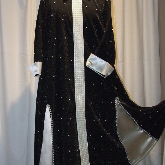 New Black and White Evening Stretchy Custom Made Dress in Chanel Style - Picture 2 of 6